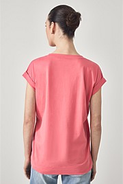 Pima Cotton Cuff Sleeve T-shirt