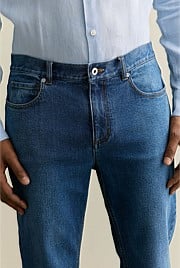 Relaxed Fit Mid Wash Jean