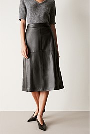 Leather A-Line Skirt