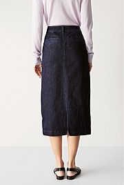 Denim Pintuck Skirt