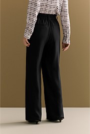 Pintuck Detail Wide Leg Pant