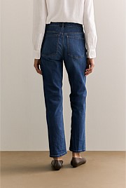 Mid Rise Straight Leg Jean