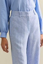 Yarn Dyed Linen Wide Leg Pant