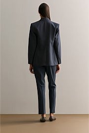 Yarn Dyed Wool Blend Tailored Blazer