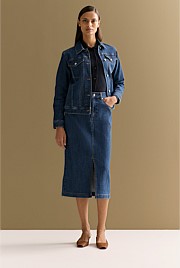 Australian Cotton Blend Classic Denim Skirt