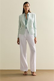 Linen Cotton Double Breasted Blazer