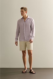 Tailored Fit Yarn Dyed Linen Textured Shirt