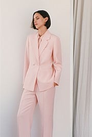 Crepe Double Breasted Blazer