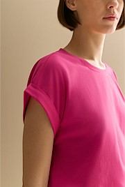 Pima Cotton Cuff Sleeve T-shirt