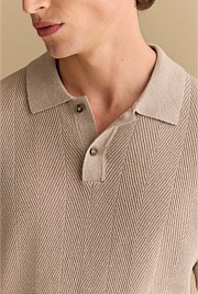 Linen Cotton Herringbone Polo