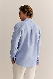 Regular Fit Yarn Dyed Linen Grid Shirt