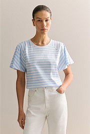 Cotton Interlock Stripe Raglan T-shirt