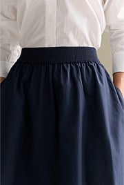 Cotton Poplin Pull On Skirt