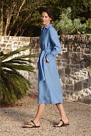 Delave Linen Classic Shirt Dress