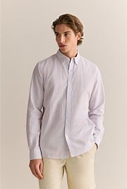 Regular Fit Cotton Seersucker Stripe Shirt