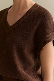 Mercerised V Neck Relaxed Knit