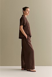 Tencel Wide Leg Pull On Pant